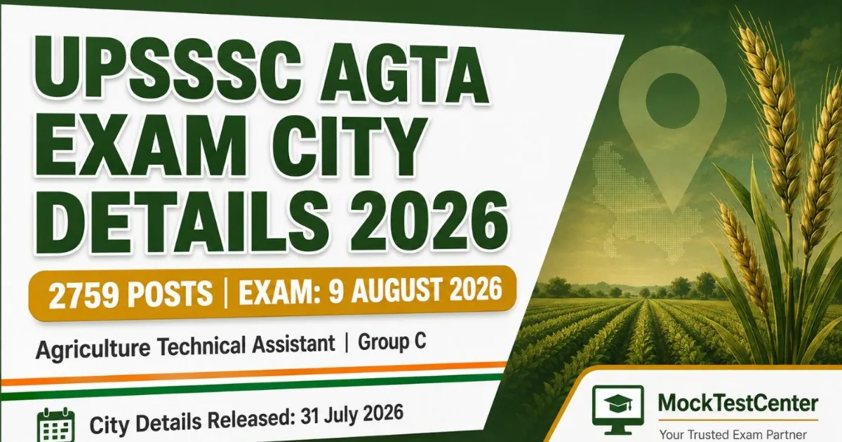 UPSSSC AGTA Exam City Details 2026: 2759 Posts