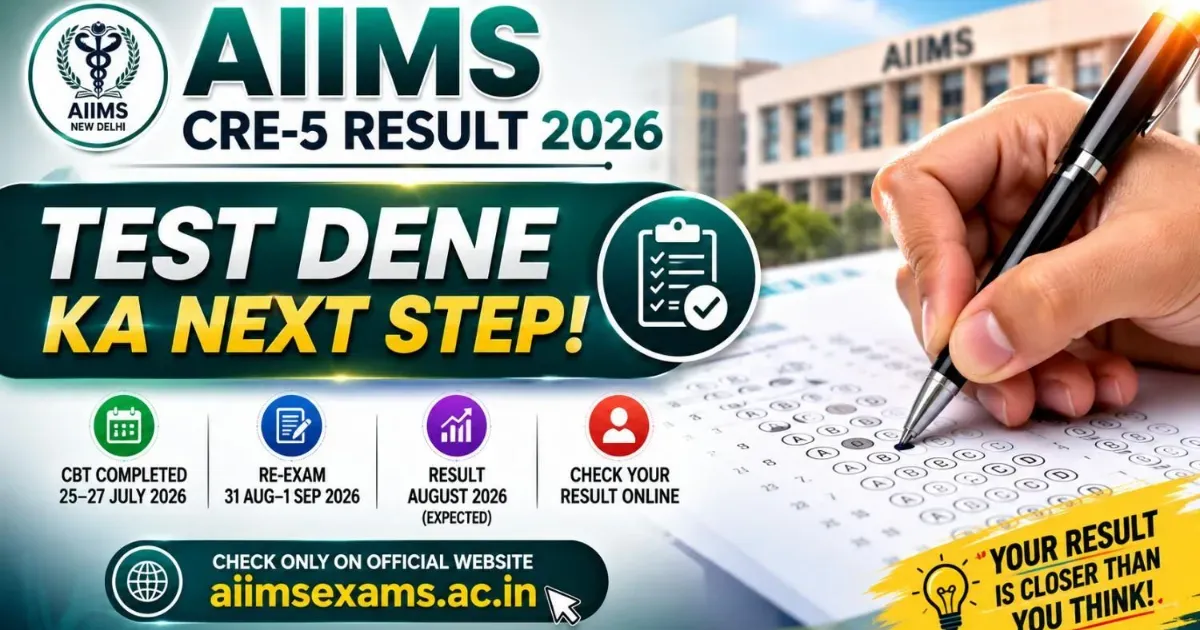 AIIMS CRE 5 Result 2026: Merit List & Cutoff Marks