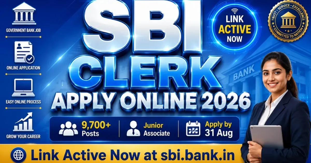 SBI Clerk Apply Online 2026 – Link Active, Check Details